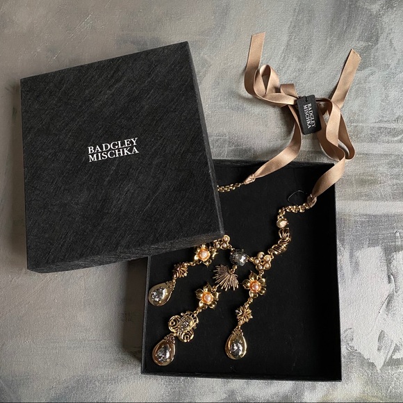 NWT - Badgley Mischka Gold Statement Necklace - Picture 4 of 8